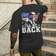 I'll Be Back Trump 2024 アメリカ大統領選挙トランプ メンズTシャツ バックプリント 彼への贈り物