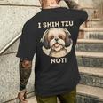 Ihih Tzu Not おもしろシーズー犬 メンズTシャツ バックプリント 彼への贈り物