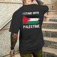 Itand With Palestine ペンダント フリーガザエルサレムモスク メンズTシャツ バックプリント 彼への贈り物