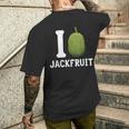 Jackfruit ビーガン ベジタリアン エキゾチックフルーツ 植物ベースのダイエット メンズTシャツ バックプリント 彼への贈り物