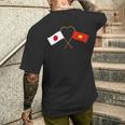 Japanese Flagietnamese Flagベトナムの遺産 ベトナムのルーツ 日本の国旗 ベトナムの国旗 メンズTシャツ バックプリント 彼への贈り物