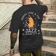 Jazz Dance Cat Jazz メンズTシャツ バックプリント 彼への贈り物