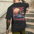 Jdm レトロ 日本自動車 レースカー 東京 スカイライン サンセット メンズTシャツ バックプリント 彼への贈り物