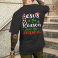 Jesus Is The Reason For Theeason クリスマス 神の信仰 メンズTシャツ バックプリント 彼への贈り物