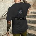 Just Chillin ゴーストフェイス メンズTシャツ バックプリント 彼への贈り物