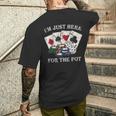 Im Just Here For The Pot ポーカーダイス カジノカード メンズTシャツ バックプリント 彼への贈り物