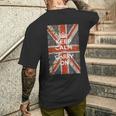 Keep Calm And Carry On Uk Flag メンズTシャツ バックプリント 彼への贈り物