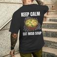 Keep Calm 食べる 味噌汁 ヴィンテージ グランジ 味噌汁好き メンズTシャツ バックプリント 彼への贈り物