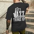 Let's Jazz Things Up 面白いサックス音楽サックスギフト メンズTシャツ バックプリント 彼への贈り物