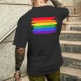 Lgbt ハートにレインボーフラッグ メンズTシャツ バックプリント 彼への贈り物