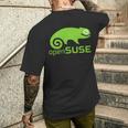 Linux Opensuse ラバーtシャツ タグライン&ロゴ オープンソースos メンズTシャツ バックプリント 彼への贈り物