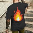 Lit Fire Flame ホットバーニングビーチパーティー メンズTシャツ バックプリント 彼への贈り物