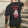 I Love Bbq グリル & スモーカー メンズTシャツ バックプリント 彼への贈り物