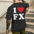 I Love Fx イニシャル I Heart FX 名前 F X メンズTシャツ バックプリント 彼への贈り物