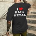 I Love Hair Metal I Heart Hair Metal メンズTシャツ バックプリント 彼への贈り物
