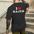 I Love Hajer 私は愛する Hajer メンズTシャツ バックプリント 彼への贈り物