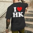 I Love Hk Heart Hong Kong メンズTシャツ バックプリント 彼への贈り物