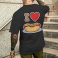 I Love Hot Dog 私はホットドッグを愛している ホットドッグ メンズTシャツ バックプリント 彼への贈り物