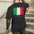 I Love Italy 、クールでキュートなイタリア国旗グラフィックデザイン メンズTシャツ バックプリント 彼への贈り物