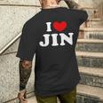I Love Jin 私は愛する Jin メンズTシャツ バックプリント 彼への贈り物