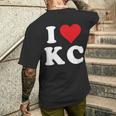 I Love Kc Initials I Heart KC First Last Name K C メンズTシャツ バックプリント 彼への贈り物