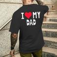I Love My Dad シャツ I Heart Dad Love Dad メンズTシャツ バックプリント 彼への贈り物