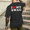 I Love Mywag アイ・ラブ・マイ・スワッグ、アイ・ハート・マイ・スワッグ メンズTシャツ バックプリント 彼への贈り物