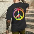 Love Peace 60年代70年代ヒッピーコスチューム Love Peace メンズTシャツ バックプリント 彼への贈り物