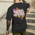 Love Peace Happiness 60年代70年代ヒッピーフラワーパワー メンズTシャツ バックプリント 彼への贈り物