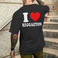 I Love Reggaeton Music メンズTシャツ バックプリント 彼への贈り物