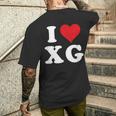 I Love Xg Initials I Heart XG First Last Name X G メンズTシャツ バックプリント 彼への贈り物