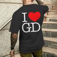 I Love ハート Gd メンズTシャツ バックプリント 彼への贈り物
