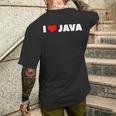 I Love ハート Java メンズTシャツ バックプリント 彼への贈り物
