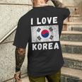 I Love 韓国 韓国 家族 旅行 お土産 メンズTシャツ バックプリント 彼への贈り物