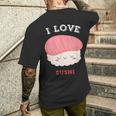 I Loveushi I Loveushi Japan Food 巻にぎり魚 メンズTシャツ バックプリント 彼への贈り物