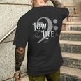 Low Life 低音記号 面白い マーチング ブラスバンド 音符 メンズTシャツ バックプリント 彼への贈り物