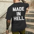 Made In Hell 面白いことわざ皮肉なノベルティ クール メンズTシャツ バックプリント 彼への贈り物