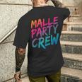 Malle Party Crew Groups Motif Mallorca Party Holiday T-Shirt mit Rückendruck Geschenke für Ihn