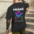 Miami Is Calling & I Must Go Illustration Graphic s メンズTシャツ バックプリント 彼への贈り物