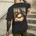 Mona Lisa Bodybuilding Mona Lisa Muscle Gym Workout メンズTシャツ バックプリント 彼への贈り物