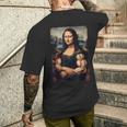 Mona Lisa 上腕二頭筋 ボディービル ジム ワークアウト 面白い モナリザ メンズTシャツ バックプリント 彼への贈り物
