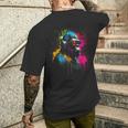 Monkey Dj Avec Écouteurs Et Lunettes Deoleil Gorilla Musik T-shirt imprimé au dos Cadeaux pour lui