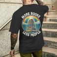 More Books Less People Book Lover Bookworm リーディングブック メンズTシャツ バックプリント 彼への贈り物