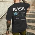 Nasa アルテミスミッション探査記章ワームロゴ メンズTシャツ バックプリント 彼への贈り物