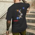 Nasa太陽系惑星ワーム記章ロゴ メンズTシャツ バックプリント 彼への贈り物
