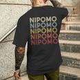 Nipomo California Nipomo Ca Retrointage Text メンズTシャツ バックプリント 彼への贈り物