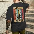 No Music No Life 音符ミュージシャン メンズTシャツ バックプリント 彼への贈り物