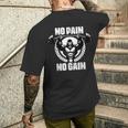 No Pain No Gain ウェイトリフティング ワークアウト ジム 引用 ジム フィットネス メンズTシャツ バックプリント 彼への贈り物