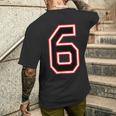 Number Numero 6 6番 メンズTシャツ バックプリント 彼への贈り物