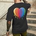 Orgullo Del Corazón Del Arco Iris Lgbtq Camiseta Hombre Estampado Espalda Regalos para él